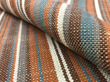 Load image into Gallery viewer, Mark Alexander - Vista - M585/05 Berry Indoor Outdoor Linen Blend Mocha Brown Beige Teal Grey Cream Burnt Orange Upholstery Drapery Fabric