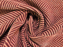 Load image into Gallery viewer, Reversible Burgundy Mauve Rose Herringbone Geometric Chenille Water Resistant Upholstery Fabric