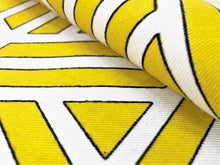Load image into Gallery viewer, Mill Creek Semmler Sun Yellow White Black Geometric Abstract Cotton Upholstery Drapery Fabric