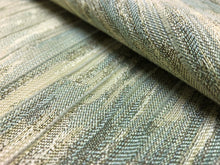 Load image into Gallery viewer, Abstract Aqua Blue Beige Gray Stain &amp; Water Resistant Mid Century Modern Upholstery Fabric