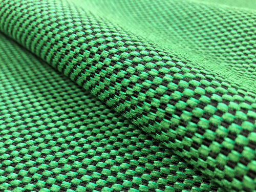 Designer Emerald Green Black MCM Mid Century Modern Upholstery Fabric