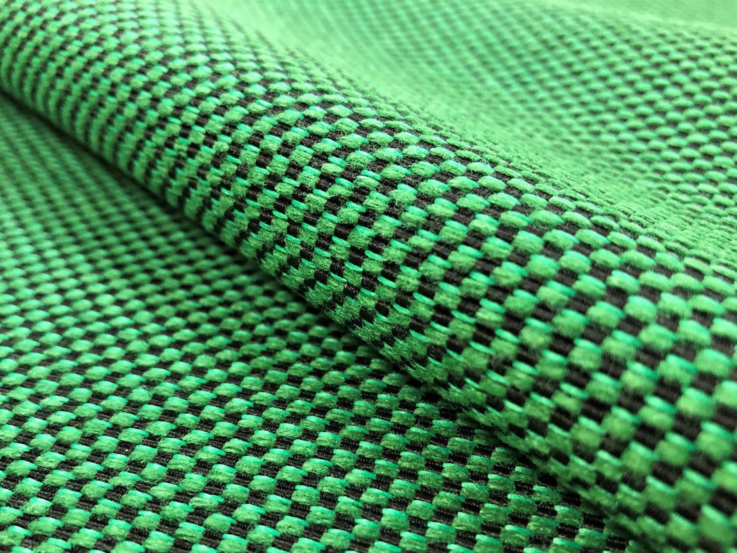 Designer Emerald Green Black MCM Mid Century Modern Upholstery Fabric