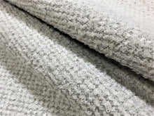 Load image into Gallery viewer, Reversible Water &amp; Stain Resistant Off White Light Grey Boucle Upholstery Fabric