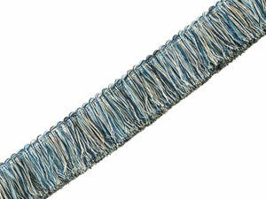 Navy Blue White Beige Brush Fringe Trim