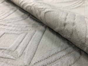 Designer Geometric Gray Grey Matelasse Upholstery Drapery Fabric