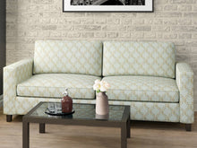 Load image into Gallery viewer, Heavy Duty Leaf Brocade Aqua Blue Beige Green Upholstery Drapery Fabric