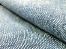 Load image into Gallery viewer, Designer Water &amp; Stain Resistant Heavy Duty Linen Denim Blue Tweed MCM Mid Century Modern Upholstery Drapery Fabric