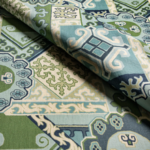 Load image into Gallery viewer, Lee Jofa Batangas Print Fabric / Aqua/Leaf
