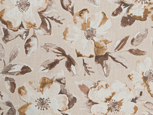 Blush Mocha Brown Cream Floral Upholstery Drapery Fabric