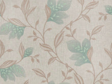 Load image into Gallery viewer, Taupe Beige Seafoam Green Botanical Floral Embroidered Drapery Fabric