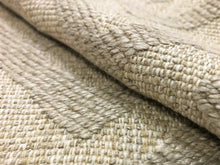 Load image into Gallery viewer, Designer Water &amp; Stain Resistant Wool Woven Flax Cotton Beige Geometric Greek Key Upholstery Fabric