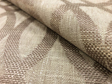 Load image into Gallery viewer, Faux Linen Taupe Beige Geometric Trellis Neutral Upholstery Drapery Fabric