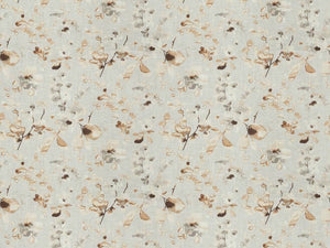 Linen Cotton Grey Beige Ivory Floral Upholstery Drapery Fabric