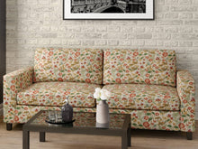 Load image into Gallery viewer, Heavy Duty Abstract Floral Tapestry Cranberry Red Emerald Green Mustard Beige Periwinkle Upholstery Fabric