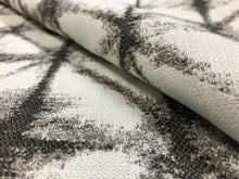 Load image into Gallery viewer, Designer Water &amp; Stain Resistant Charcoal Grey Brown Cream Geometric Abstract Upholstery Fabric