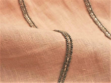Load image into Gallery viewer, Blush Rose Beaded Linen Geometric Drapery Fabric