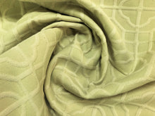 Load image into Gallery viewer, Thibaut Carter Lemongrass Trellis Matelasse Geometric Chinoiserie Yellow Green Upholstery Fabric