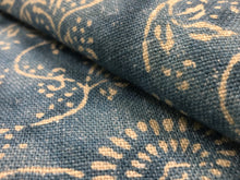 Load image into Gallery viewer, C&amp;C Milano Spring Ocean Linen Floral French Blue Cream Upholstery Drapery Fabric