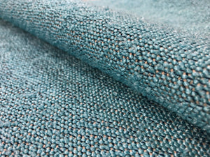 Designer Aqua Blue Boucle MCM Mid Century Modern Upholstery Fabric