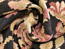 Load image into Gallery viewer, 1.25 Yards Kravet Lee Jofa Desert Rose Cotton Abstract Floral Geometric Charcoal Beige Red Chartreuse Tapestry Upholstery Fabric