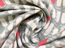 Load image into Gallery viewer, VillaNova Verso Aqua Blue White Pink Geometric Abstract Printed Drapery Upholstery Fabric