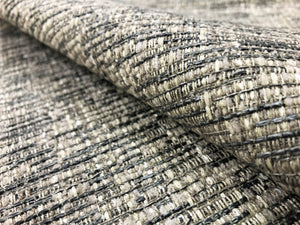 Designer Water & Stain Resistant Woven Beige Taupe Gray Tweed MCM Mid Century Modern Upholstery Drapery Fabric