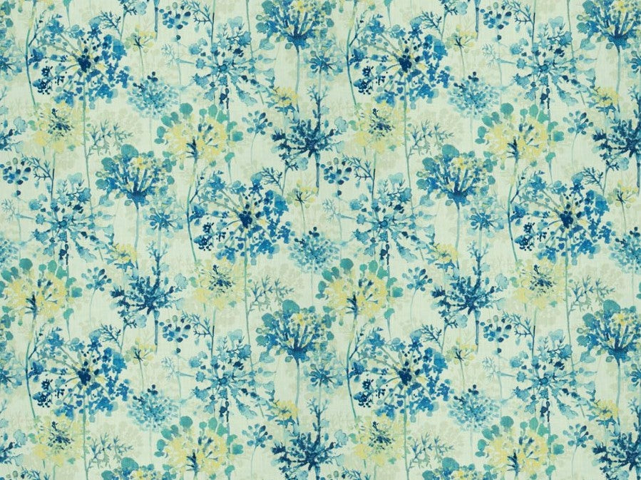 Linnisbrook Lapis Blue and White Floral Drapery Fabric Upholstery Fabric  Large Floral Pattern Fabric by the Yard 