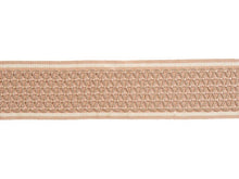 Load image into Gallery viewer, 3" Wide Geometric Embroidered Pink Champagne Ivory Drapery Tape Trim