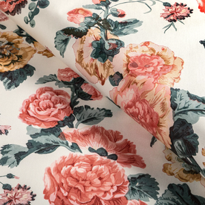 Lee Jofa Upton Cotton Fabric / Tea/Rose