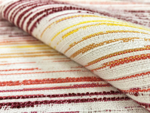 Water & Stain Resistant Indoor Outdoor Abstract Kilim Red Orange Yellow White Coral Upholstery Drapery Fabric