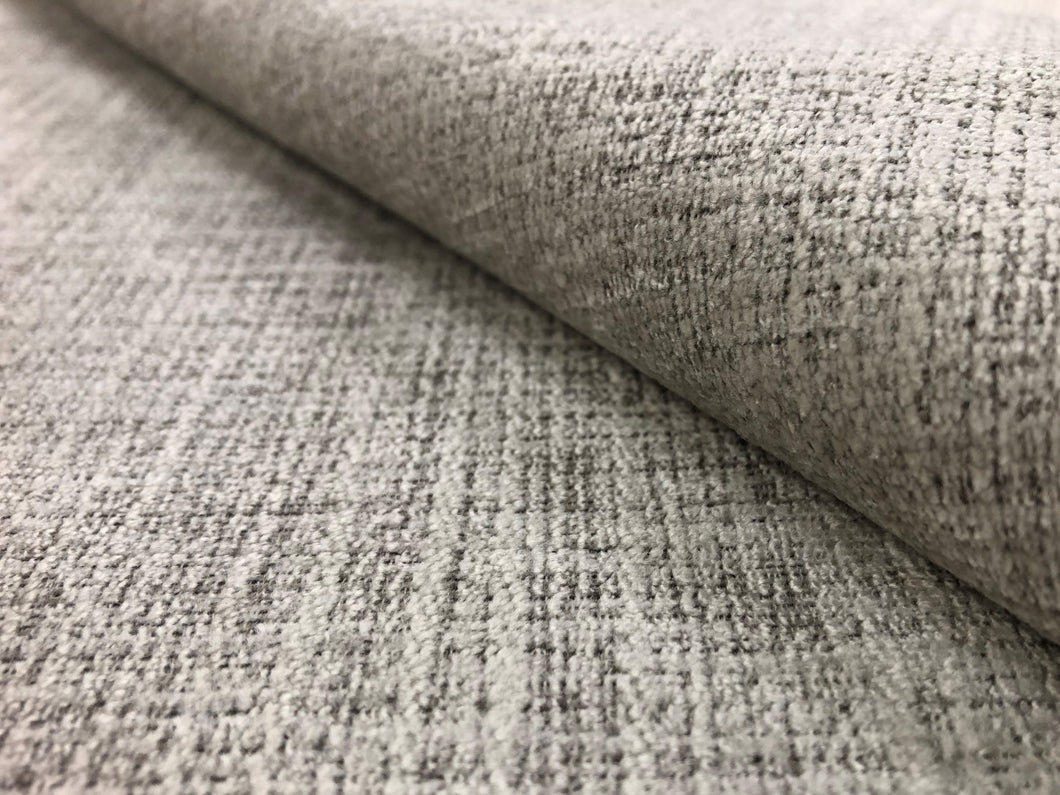 Designer Water & Stain Resistant Textured MCM Mid Century Modern Gray Grey Velvet Upholstery Fabric
