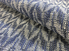 Load image into Gallery viewer, Perennials Vibes Hello Sailor Water &amp; Stain Resistant Navy Blue White Geometric Abstract Upholstery Drapery Fabric