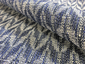 Perennials Vibes Hello Sailor Water & Stain Resistant Navy Blue White Geometric Abstract Upholstery Drapery Fabric