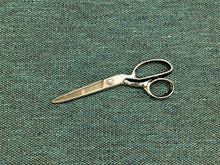 Load image into Gallery viewer, Designer Woven Basketweave Linen Blend Teal Blue Silver Gray Speckled Tweed Mid Century Modern Upholstery Fabric