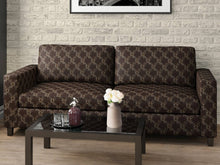 Load image into Gallery viewer, Heavy Duty Leaf Brocade Dark Umber Aqua Blue Beige Upholstery Drapery Fabric