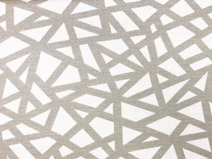 Designer Reversible Indoor Outdoor Water & Stain Resistant Abstract Geometric Taupe Beige Upholstery Drapery Fabric