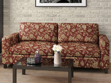 Load image into Gallery viewer, Heavy Duty Floral Burgundy Red Ivory Gold Upholstery Drapery Fabric