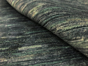 Designer Water & Stain Resistant Dark Green Charcoal Black Abstract Velvet Upholstery Fabric STA 1315