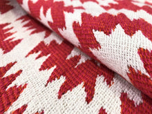 Load image into Gallery viewer, Designer Heavy Duty Woven Southwestern American Indian Hot Pink Fuchsia Coral Off White Tapestry Upholstery Fabric