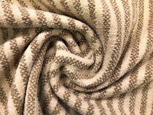 Load image into Gallery viewer, Designer Reversible Beige Cream Textured Stripe Chenille Upholstery Fabric