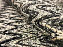 Load image into Gallery viewer, Designer Woven Chevron Geometric Black Gray Charcoal Beige Upholstery Fabric