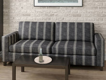 Load image into Gallery viewer, Crypton Water &amp; Stain Resistant Nautical Stripe Dark Navy Blue Light Cream Upholstery Fabric