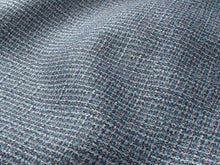 Load image into Gallery viewer, Water &amp; Stain Resistant Navy Blue Turquoise Taupe Plum MCM Tweed Upholstery Fabric