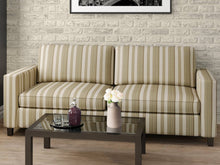 Load image into Gallery viewer, Heavy Duty Stripe Seafoam Fern Green Beige Brown Upholstery Drapery Fabric