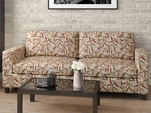Heavy Duty Abstract Leaf Tapestry Brown Rusty Red Cream Blue Green Beige Upholstery Fabric