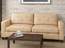 Load image into Gallery viewer, Burnt Orange Mustard Taupe Beige Ethnic Ikat Upholstery Drapery Fabric
