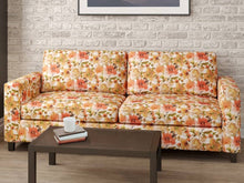 Load image into Gallery viewer, Heavy Duty Olive Green White Orange Brown Floral Upholstery Drapery Fabric