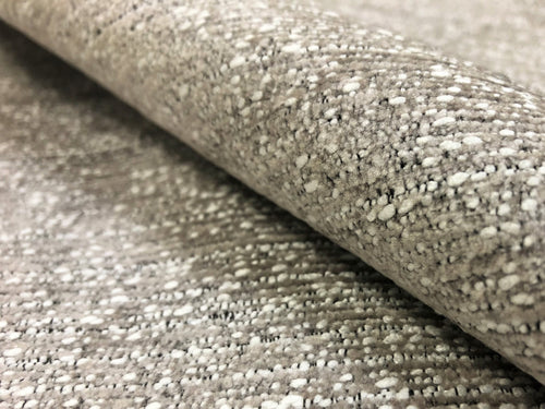 Designer Beige Cream Neutral MCM Mid Century Modern Tweed Chenille Upholstery Fabric