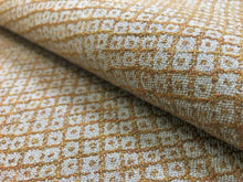 Load image into Gallery viewer, 1.25 Yds Designer Water &amp; Stain Resistant Mustard Ochre Grey Small Scale Abstract Upholstery Drapery Fabric