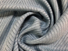 Load image into Gallery viewer, Kravet New Direction Herringbone Chevron Geometric Blue Linen Cotton Drapery Upholstery Fabric